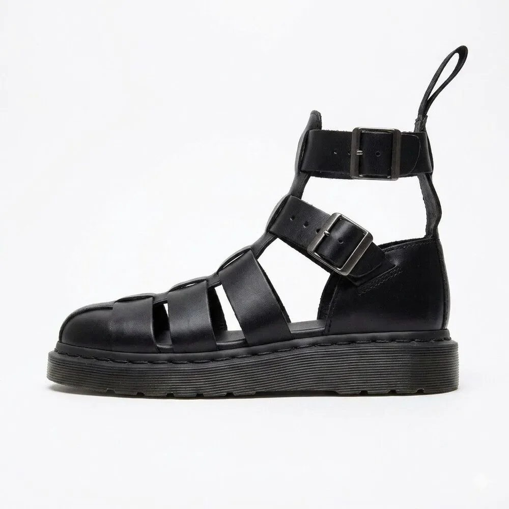 Dr Martens Geraldo Gladiator Sandals Black Leather Mens 10 Womens 11 EUC - Picture 4 of 11
